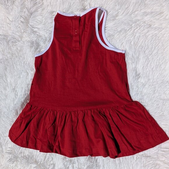 Stylish Red Cotton Dress for Girls – Sleeveless, Pleated, Lightweight & Trendy - Picture 4 of 4